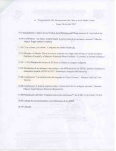 PROGRAMACIÓN DIA INTERNACIONAL DEL LIBRO Y DE LA MADRE TIERRA